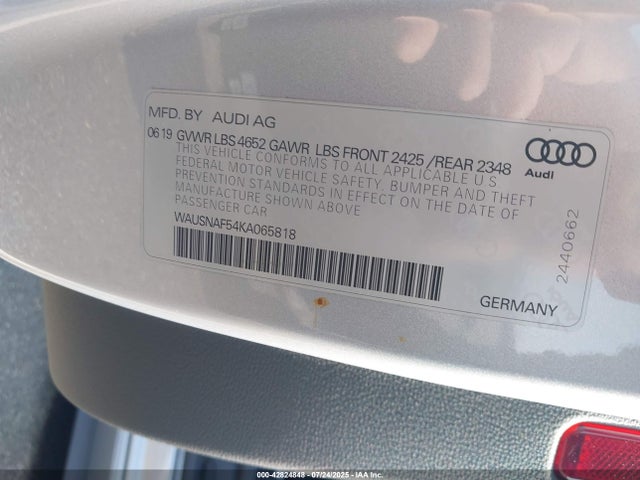 2019 AUDI A5 WAUSNAF54KA065818 Photo 8