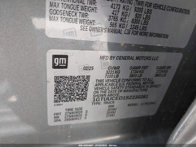 1GTUUCED1SZ230261 GMC l84