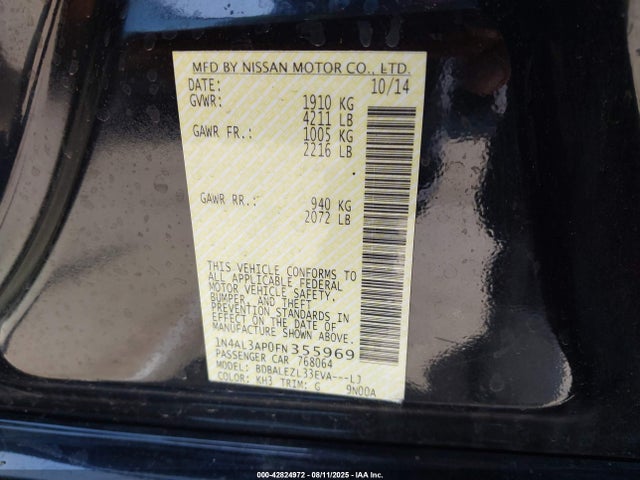 1N4AL3AP0FN355969 Nissan 2015