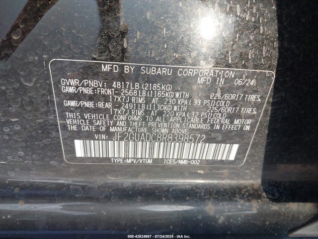 Subaru na 2024 JF2GUADC8R8398572 Image 9