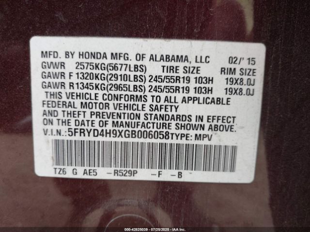 2016 ACURA MDX 5FRYD4H9XGB006058 Photo 8