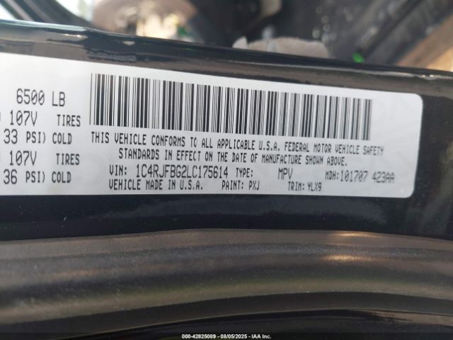 2020 JEEP GRAND CHEROKEE 1C4RJFBG2LC175614 Photo 8