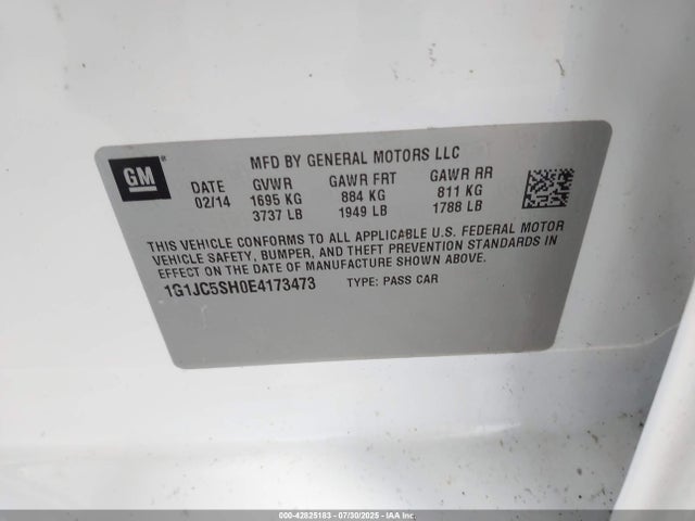1G1JC5SH0E4173473 Chevrolet luw