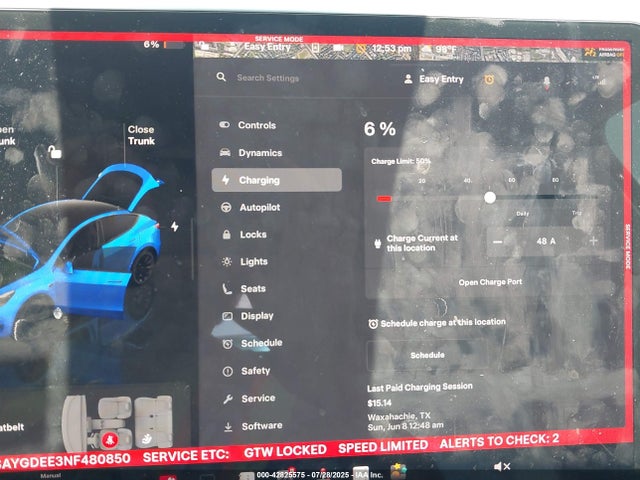7SAYGDEE3NF480850 Tesla Model Y