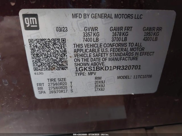 GMC l84 2023 1GKS1BKD1PR320701 Image 9