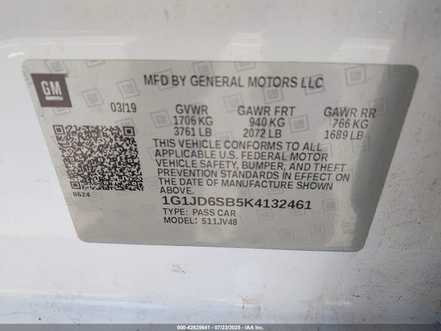 Chevrolet luv - mfi, variable valve timing, alum, e85 max 2019 1G1JD6SB5K4132461 Image 9