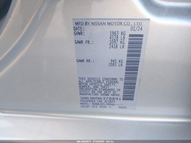 Nissan Altima 2024 1N4BL4BV0RN378891 Image 9