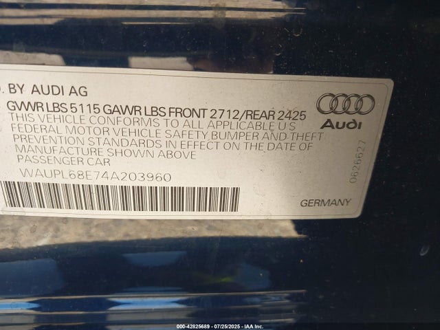 2004 AUDI S4 WAUPL68E74A203960 Photo 8
