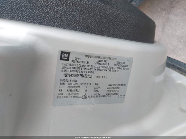 2007 CADILLAC ESCALADE ESV 1GYFK66867R422732 Photo 8