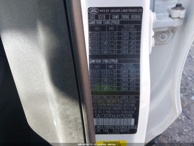 Land Rover aj20p 2018 SALCR2RX4JH750205 Image 9