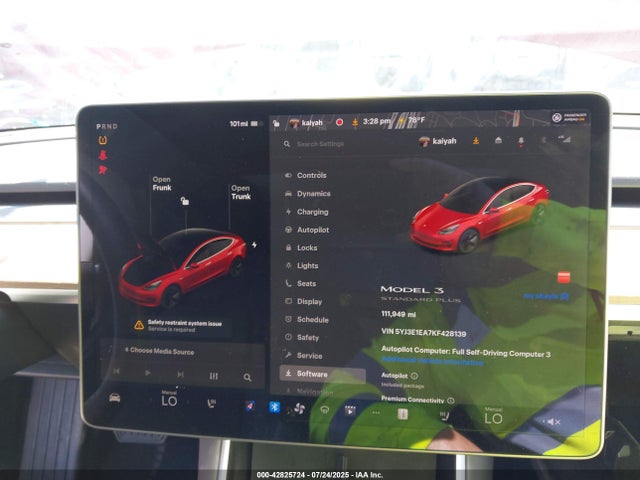5YJ3E1EA7KF428139 Tesla MODEL 3