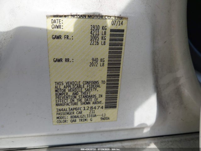 Nissan 2015 2015 1N4AL3AP6FC128474 Image 9