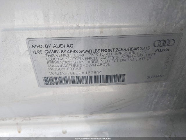 2006 AUDI A4 WAUAF78E56A167644 Photo 8
