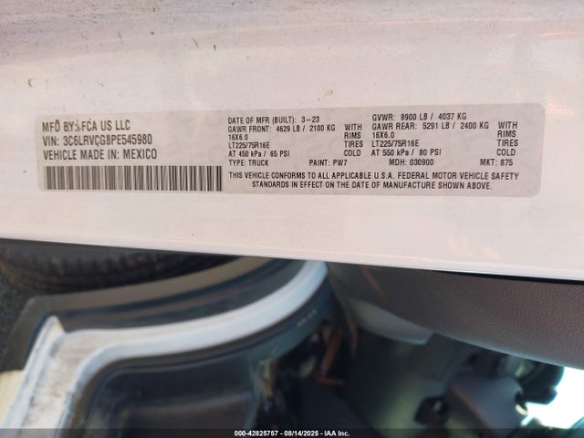 RAM Promaster 2500 2023 3C6LRVCG8PE545980 Image 9