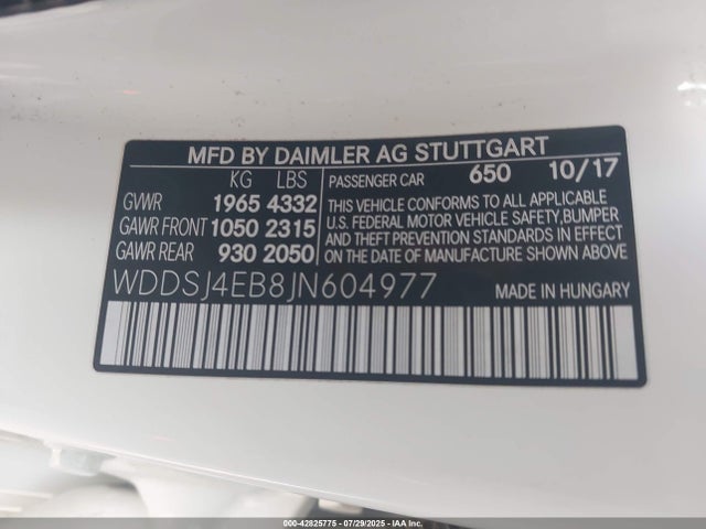 Mercedes-Benz m270 2018 WDDSJ4EB8JN604977 Image 9
