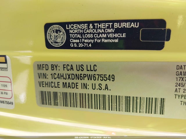1C4HJXDN6PW675549 Jeep Wrangler