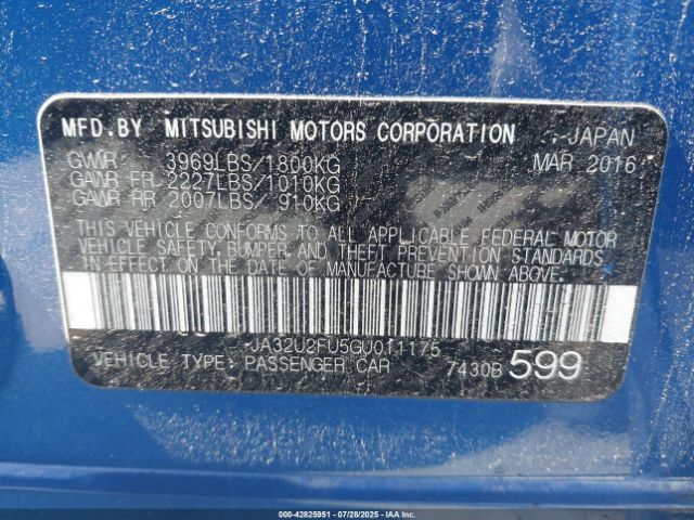 2016 MITSUBISHI LANCER JA32U2FU5GU011175 Photo 8