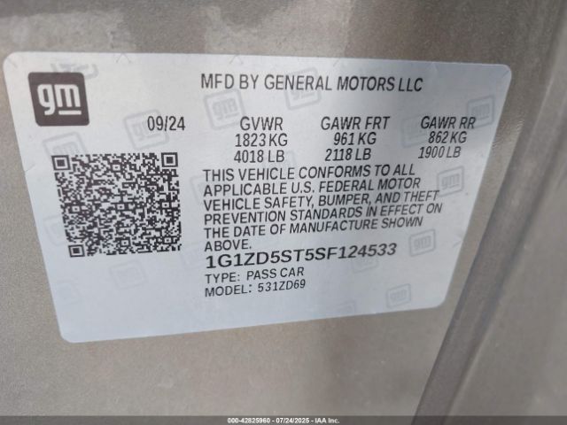 2025 CHEVROLET MALIBU 1G1ZD5ST5SF124533 Photo 8