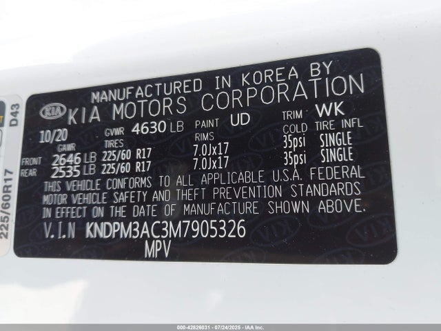 KIA gdi theta-ii 2021 KNDPM3AC3M7905326 Image 9