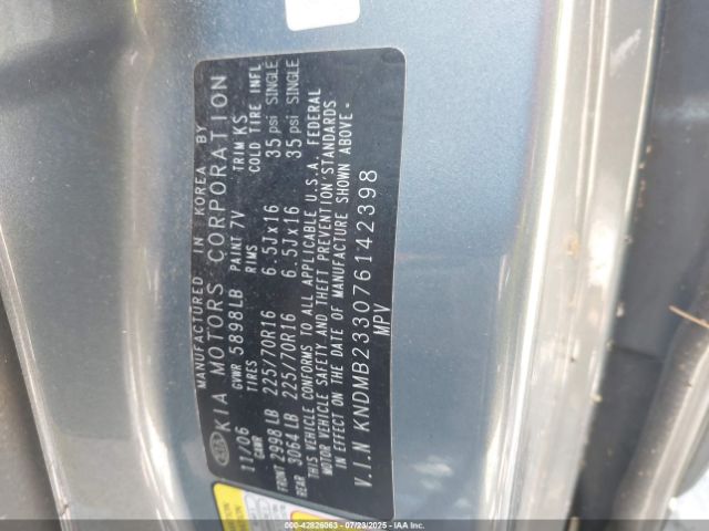 2007 KIA SEDONA KNDMB233076142398 Photo 8
