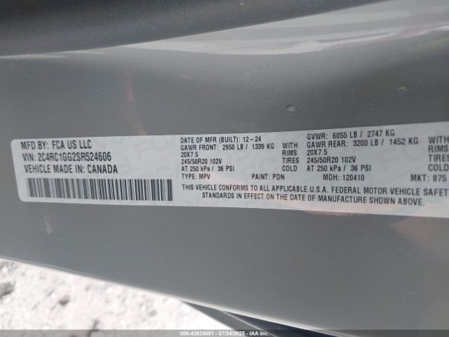 2025 CHRYSLER PACIFICA 2C4RC1GG2SR524606 Photo 8