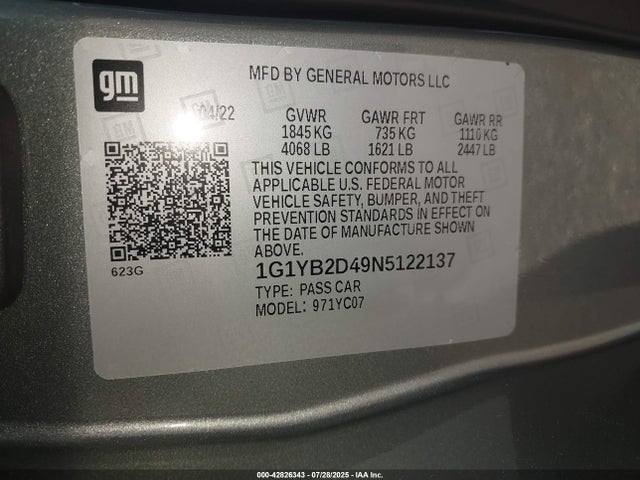 1G1YB2D49N5122137 Chevrolet lt2
