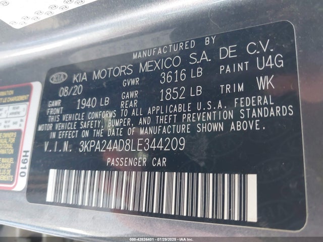 3KPA24AD8LE344209 KIA gammaii 1.6mpi+cvt