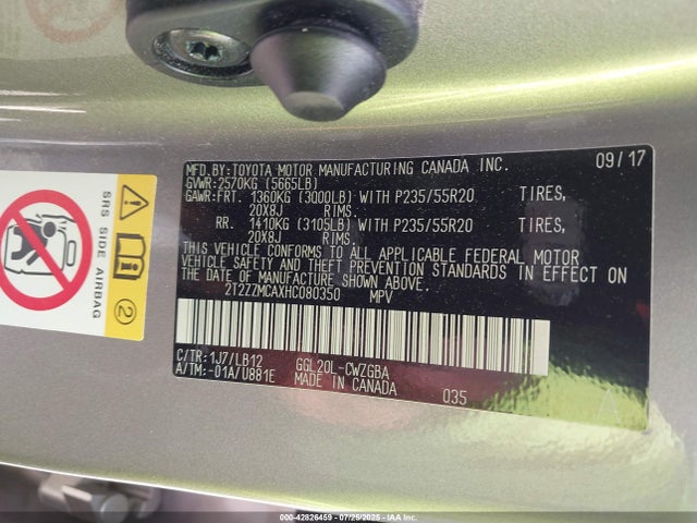 Lexus 2017 2017 2T2ZZMCAXHC080350 Image 9