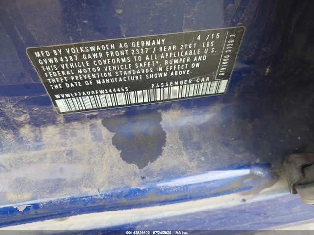 WVWLF7AU0FW344455 Volkswagen 2015