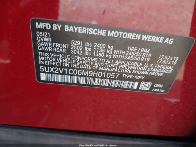 5UX2V1C06M9H01057 BMW X4