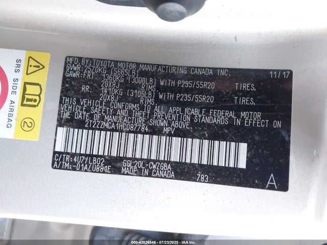 Lexus 2017 2017 2T2ZZMCA1HC087784 Image 9