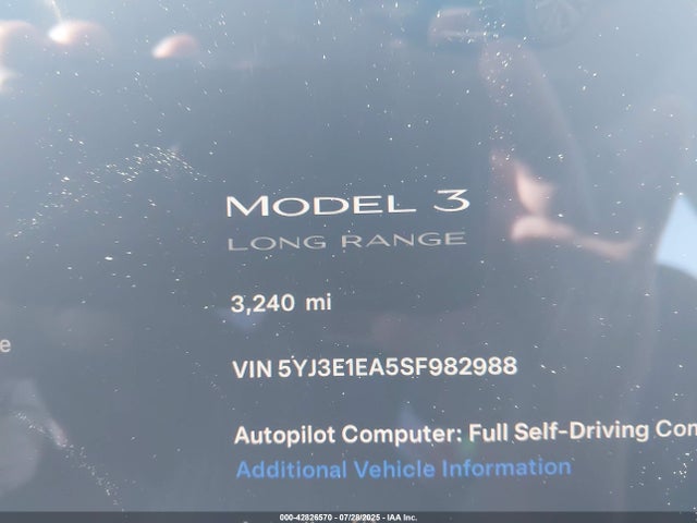 Tesla MODEL 3 2025 5YJ3E1EA5SF982988 Image 14