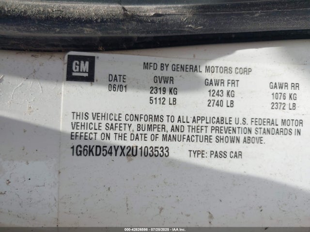 2002 CADILLAC DEVILLE 1G6KD54YX2U103533 Photo 8