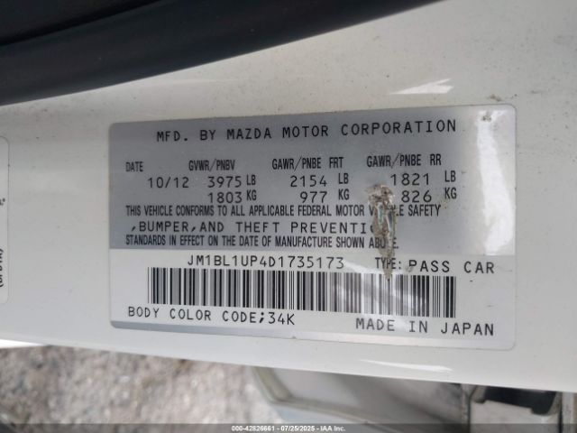 2013 MAZDA MAZDA3 JM1BL1UP4D1735173 Photo 8