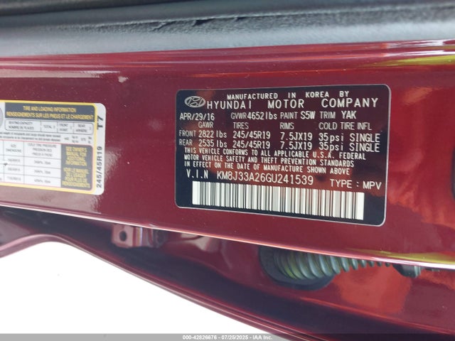 Hyundai 2016 2016 KM8J33A26GU241539 Image 9