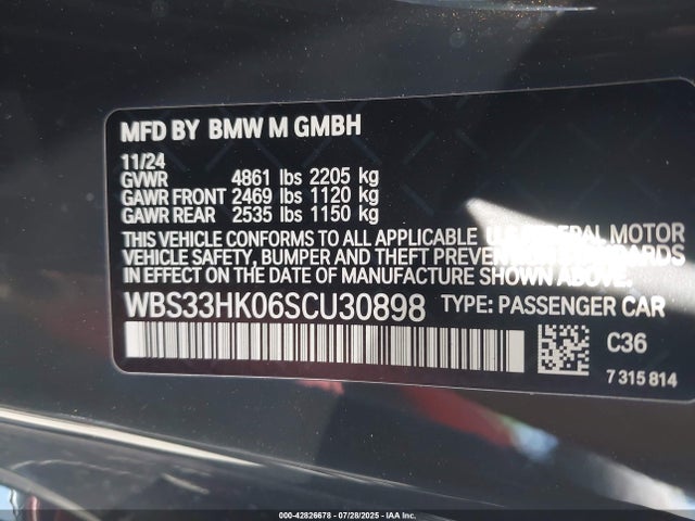WBS33HK06SCU30898 BMW M4