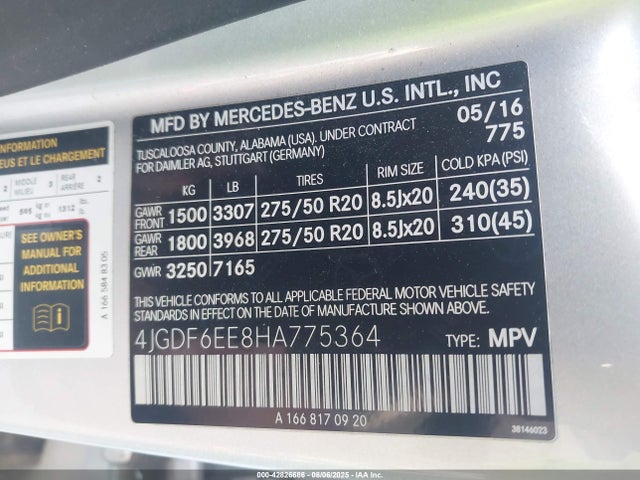 Mercedes-Benz m276 2017 4JGDF6EE8HA775364 Image 9