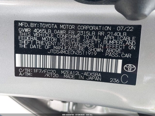 JTDS4MCE0N3511919 Toyota m20a-fks