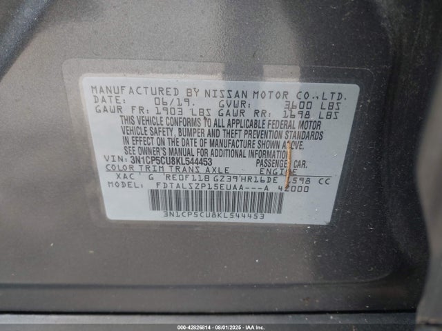 3N1CP5CU8KL544453 Nissan Kicks