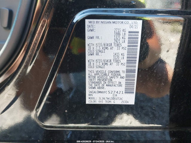 5N1AL0MNXFC527421 Infiniti 2015
