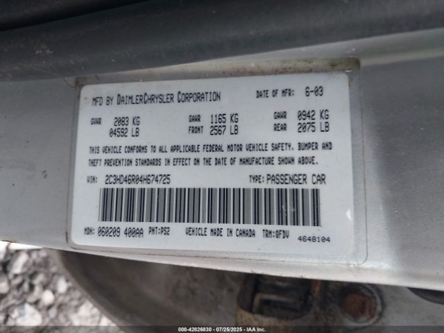 2004 CHRYSLER CONCORDE 2C3HD46R04H674725 Photo 8