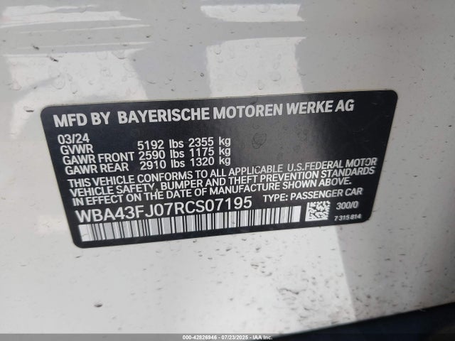 BMW 2024 2024 WBA43FJ07RCS07195 Image 9