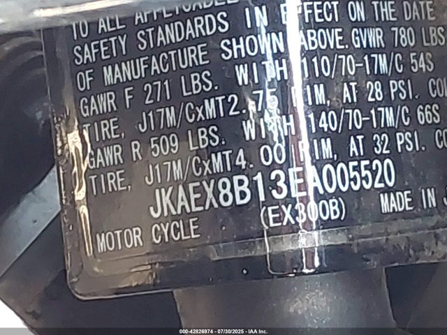 Kawasaki Ninja 300 2014 JKAEX8B13EA005520 Image 10
