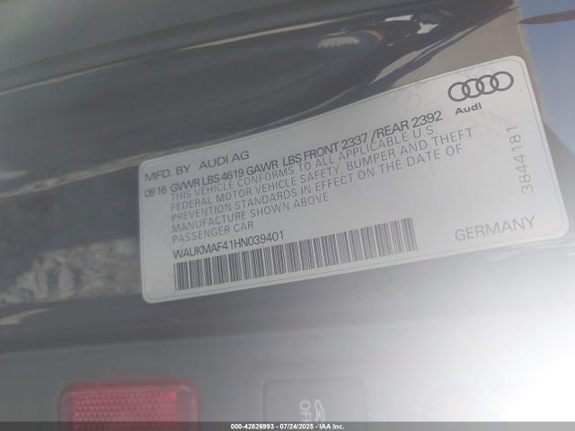 2017 AUDI A4 WAUKMAF41HN039401 Photo 8