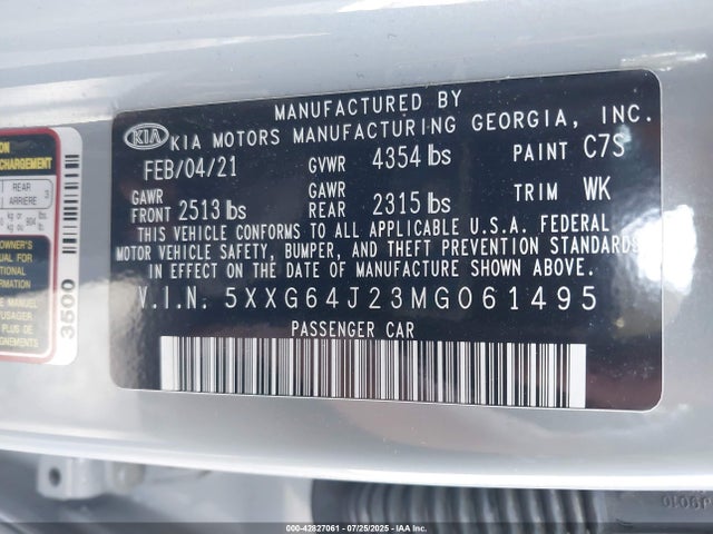 5XXG64J23MG061495 KIA t-gdi gamma ii