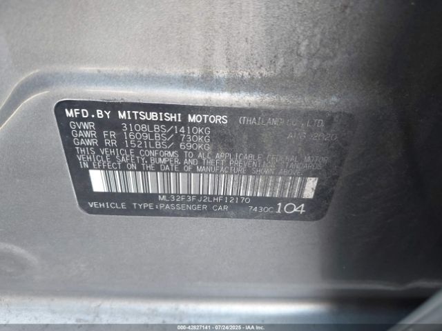 2020 MITSUBISHI MIRAGE G4 ML32F3FJ2LHF12170 Photo 8
