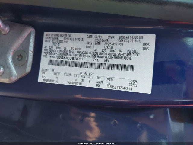 1FMCU0GX3EUB14963 Ford Escape