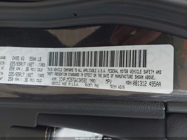 1C4PJMCB7GW130591 Jeep 2016