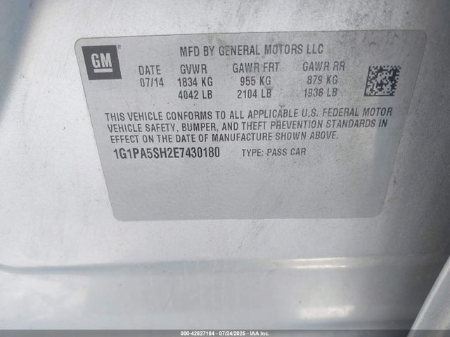 1G1PA5SH2E7430180 Chevrolet luw