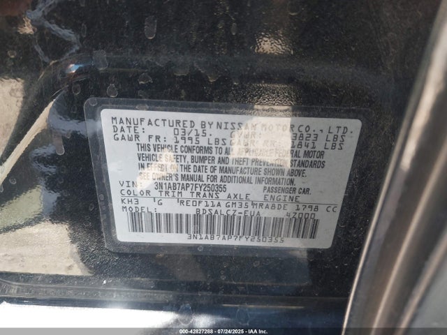 3N1AB7AP7FY250355 Nissan Sentra